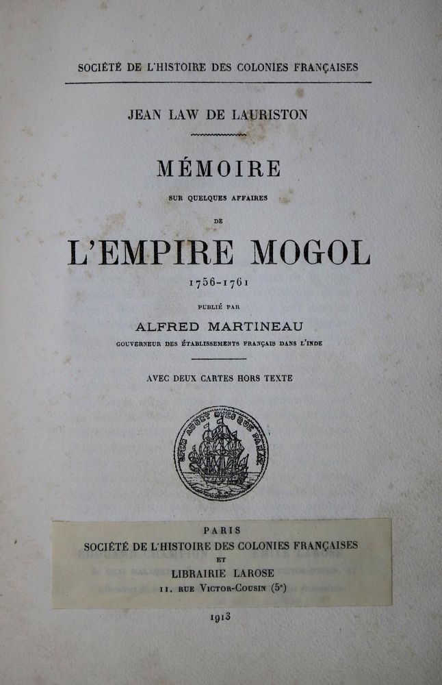 Große Abbildung Nr.1: 137-1725 Law de Lauriston,J.: (Asien)