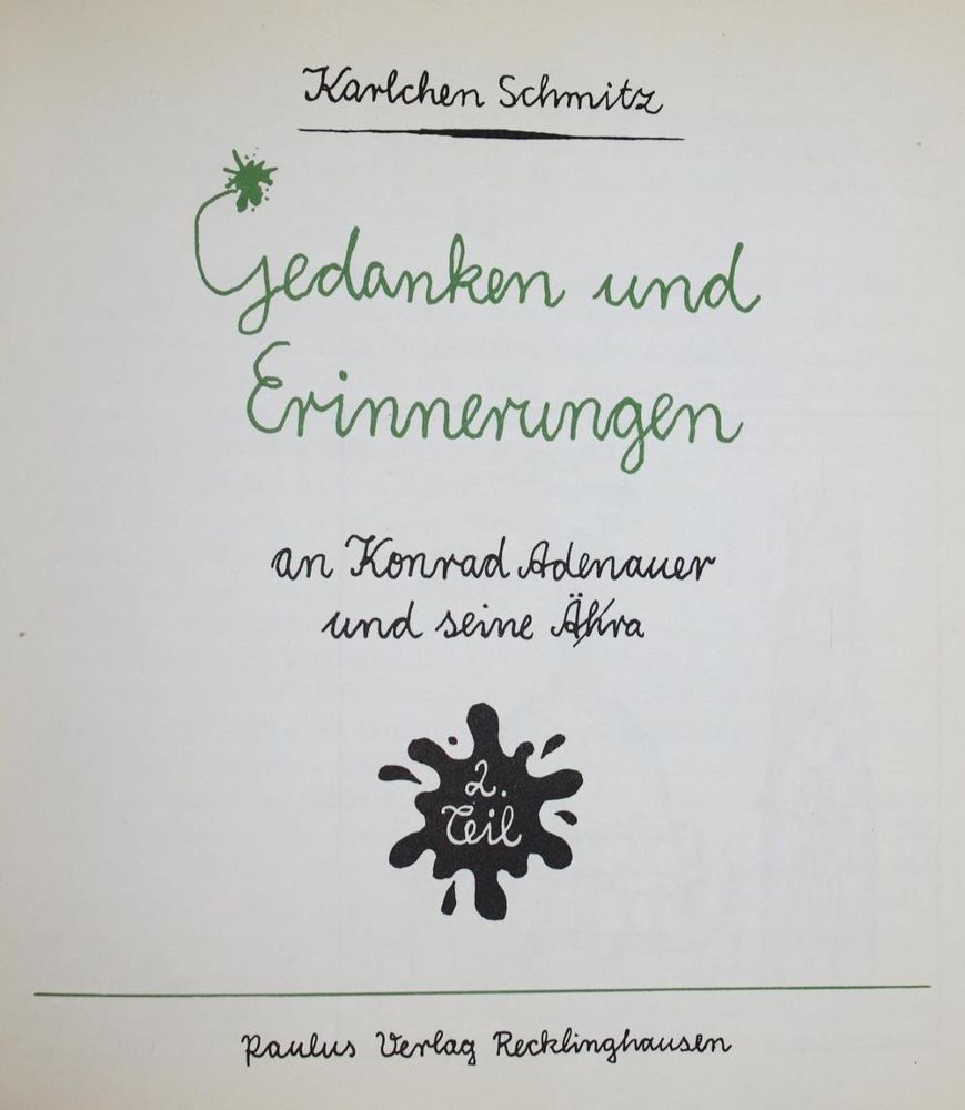 Große Abbildung Nr.1: 137-1743 Schmitz,K. (d.i. H.J.Gerboth).: (Deutschland, Adenauer)