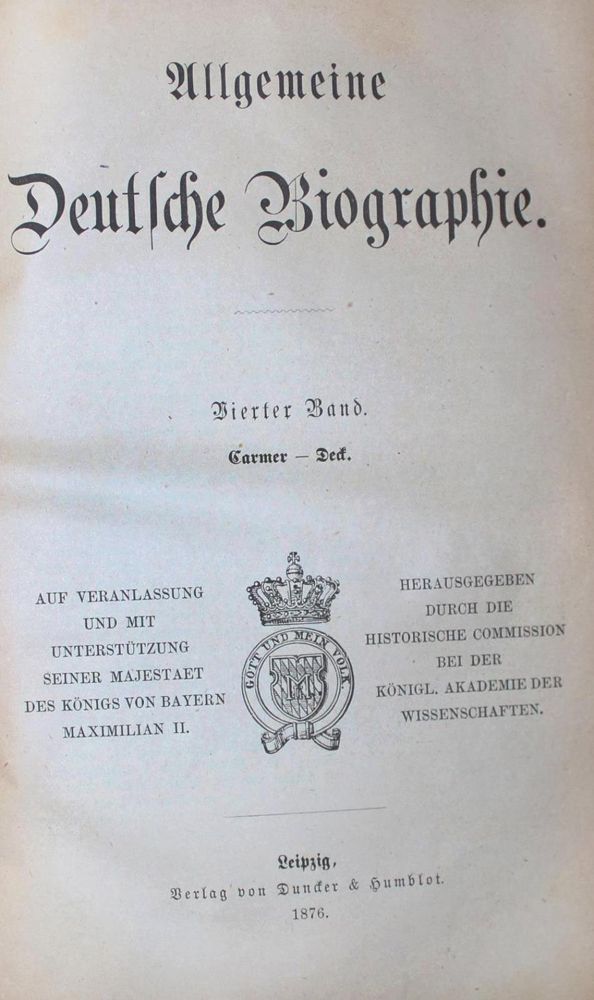 Große Abbildung Nr.1: 137-1744 Allgemeine Deutsche Biographie.: (Deutschland)