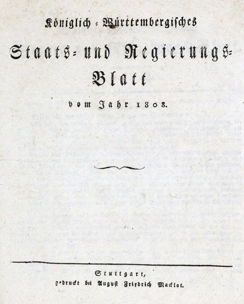 Große Abbildung Nr.1: 137-1768 Staats- und Regierungsblatt.: (Deutschland, Baden-Württemberg)