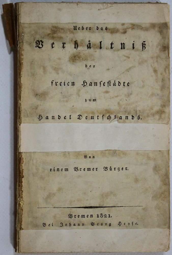 Große Abbildung Nr.1: 137-1789 Verhältniß, Ueber das,: (Deutschland, Bremen)