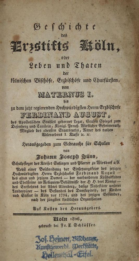 Große Abbildung Nr.1: 137-1835 Süss,J.J.: (Deutschland, Köln)
