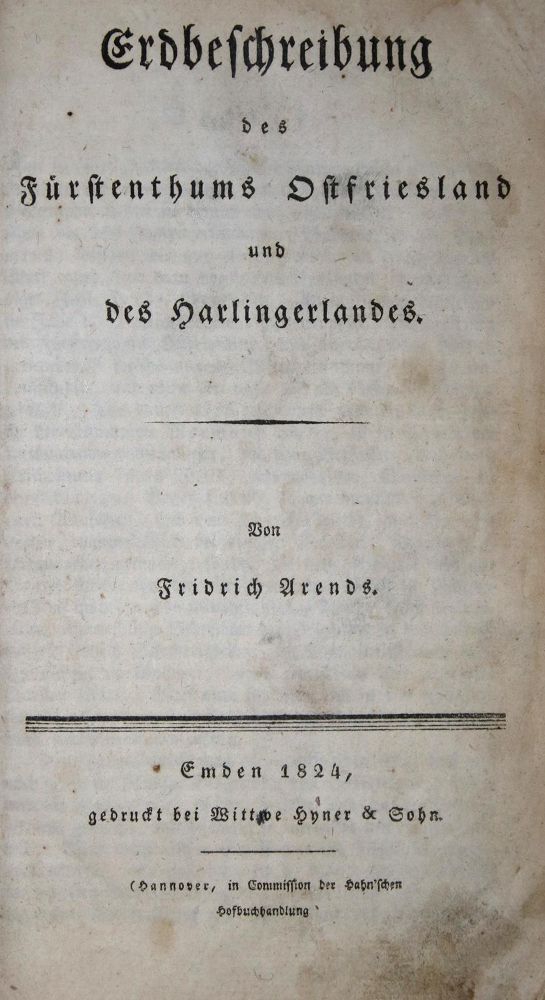 Große Abbildung Nr.1: 137-1851 Arends,F.: (Deutschland, Ostfriesland)