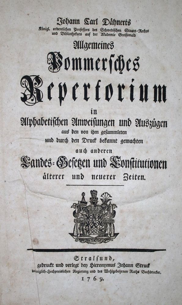 Große Abbildung Nr.1: 137-1856 Dähnert,J.C.: (Deutschland, Pommern)