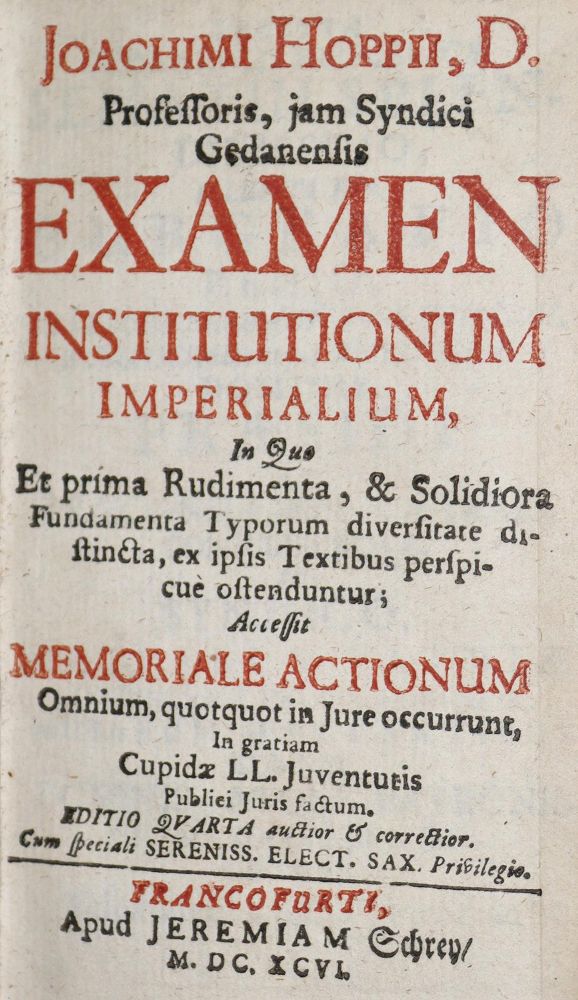 Große Abbildung Nr.1: 137-190 Hoppe,J.: (Alte Drucke, Handschriften und Theologie)
