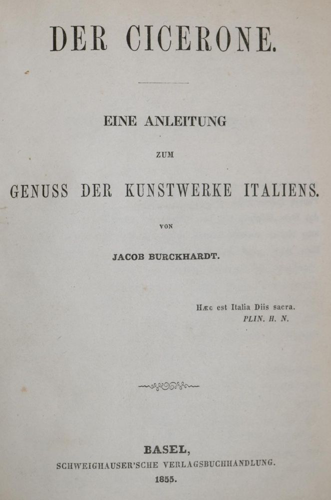 Große Abbildung Nr.1: 137-1922 Burckhardt,J.: (Italien)