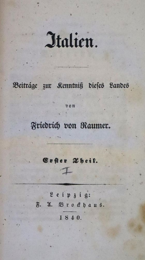 Große Abbildung Nr.1: 137-1936 Raumer,F.v.: (Italien)
