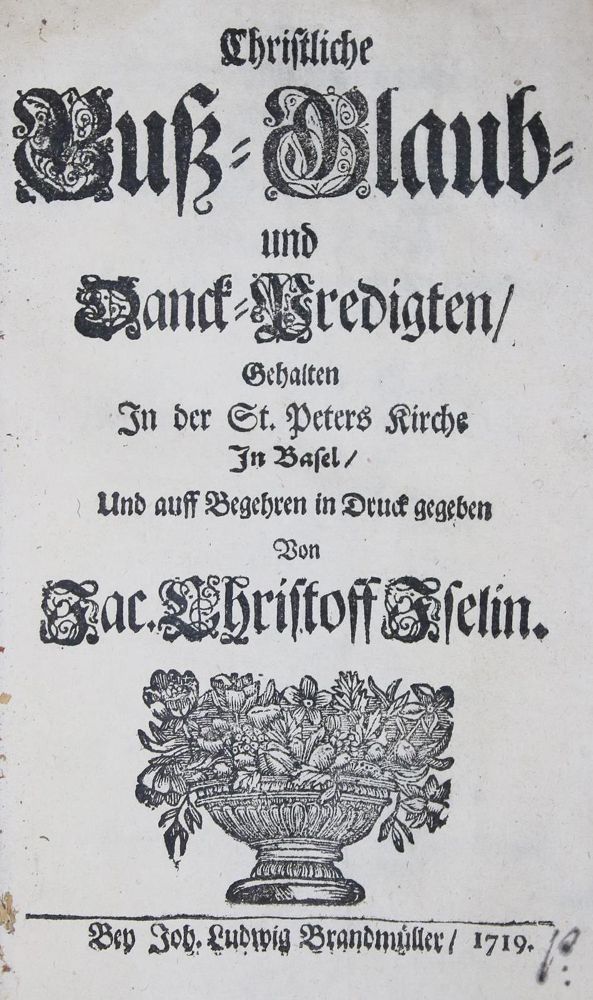 Große Abbildung Nr.1: 137-196 Iselin,J.C.: (Alte Drucke, Handschriften und Theologie)
