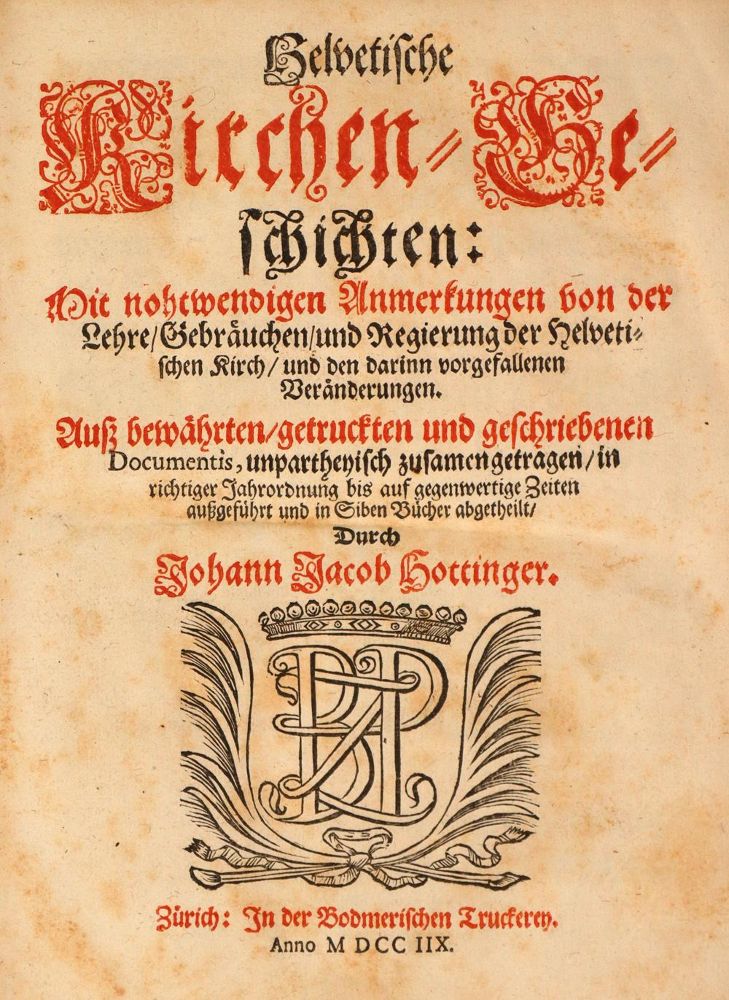 Große Abbildung Nr.1: 137-1987 Hottinger,J.J.: (Schweiz)