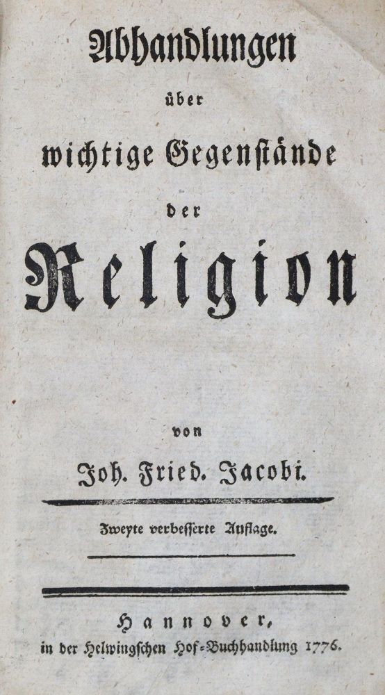 Große Abbildung Nr.1: 137-199 Jacobi,J.F.: (Alte Drucke, Handschriften und Theologie)