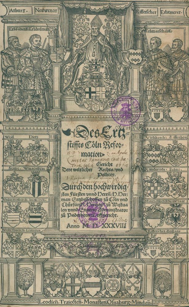 Große Abbildung Nr.1: 137-209 Des Ertzstiffts Cöln Reformation.: (Köln)