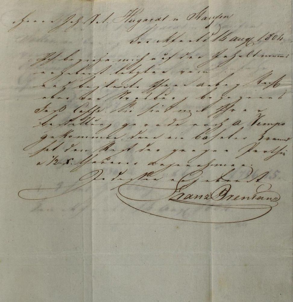 Große Abbildung Nr.2: 137-2117 Brentano, Franz Domincus,: (Autographen)