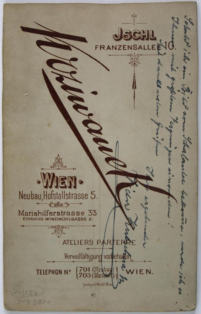 Große Abbildung Nr.2: 137-2140 Kutschera, Viktor,: (Autographen)