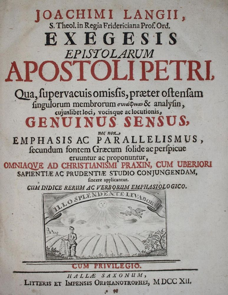 Große Abbildung Nr.1: 137-221 Lange,J.: (Alte Drucke, Handschriften und Theologie)