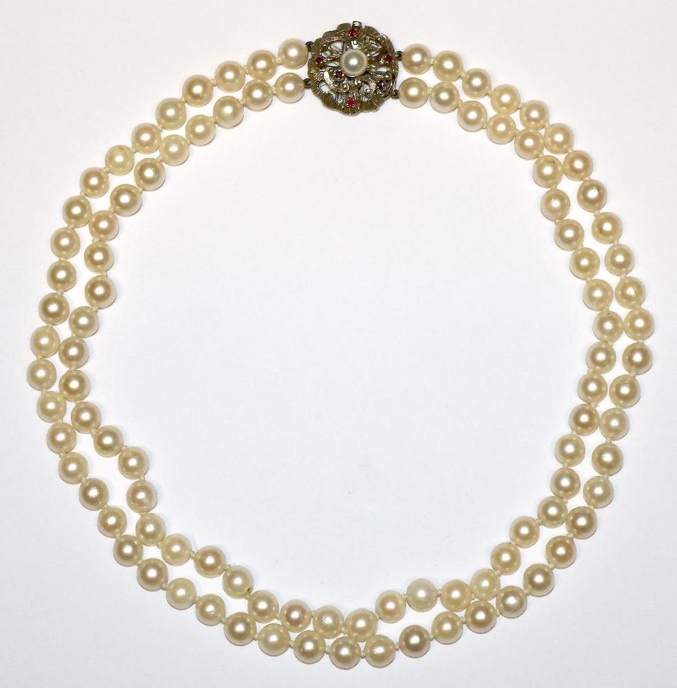 Große Abbildung Nr.1: 137-2414 Perlencollier mit schwerem: (Schmuck)