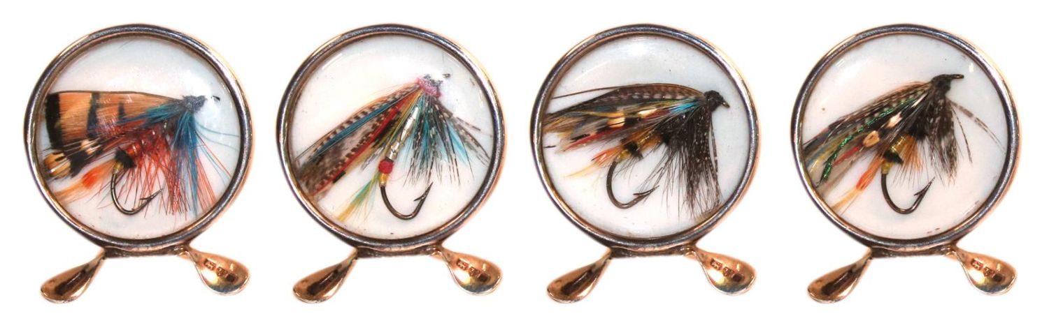 Große Abbildung Nr.2: 137-2450 Fly Fishing Menue Kartenhalter.: (Silber)