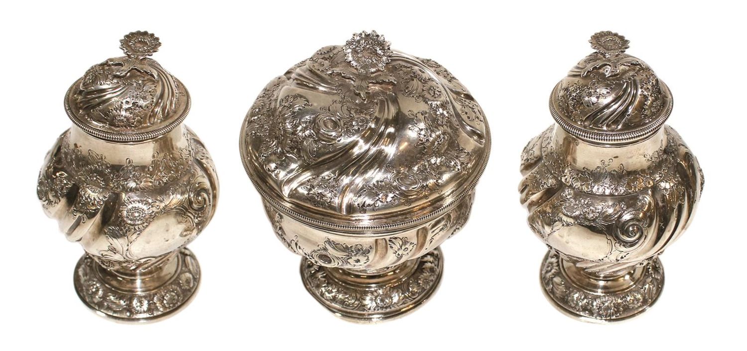 Große Abbildung Nr.1: 137-2463 Samuel Taylor Silber Teeset, London 1754.: (Silber)