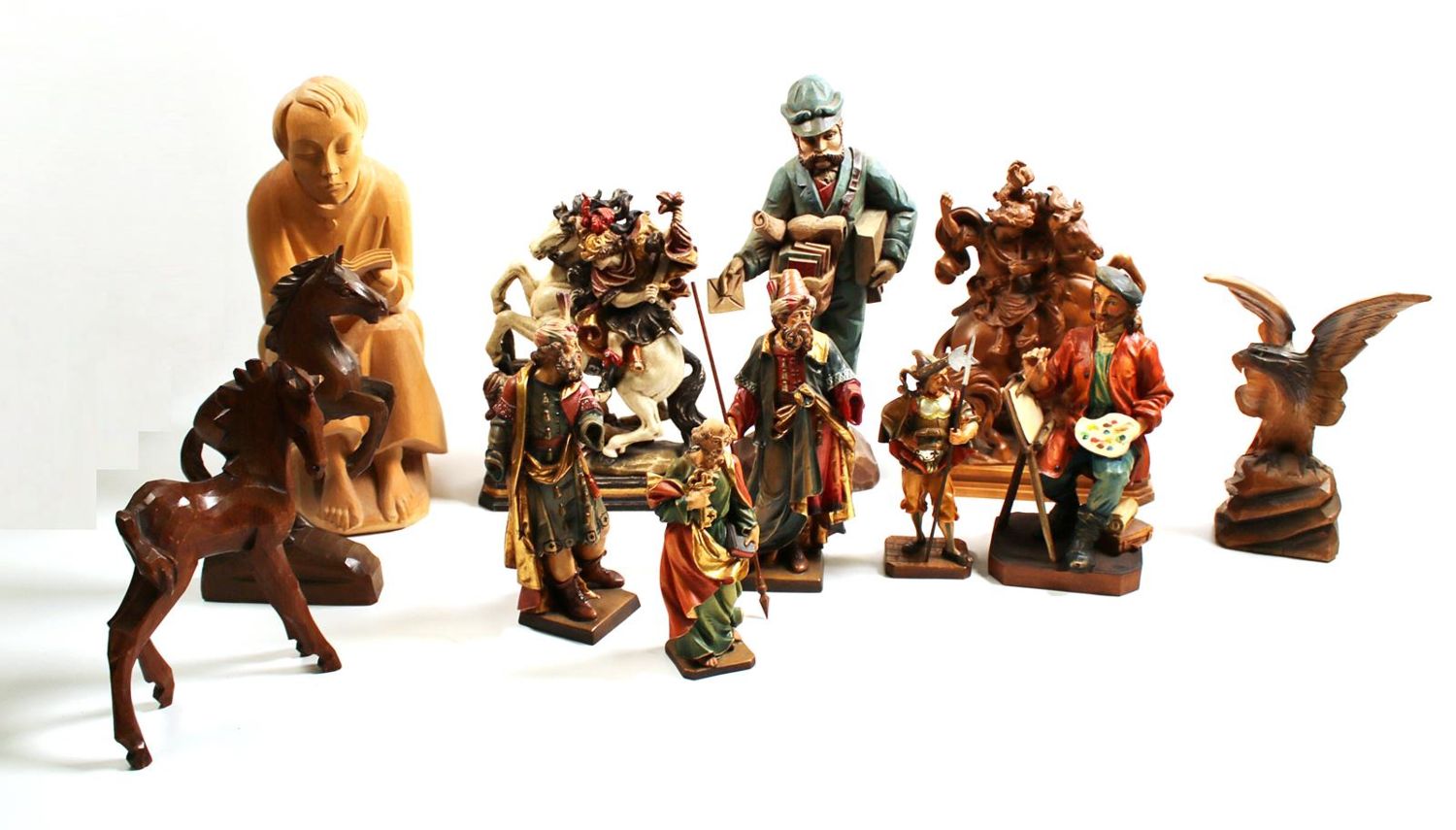 Große Abbildung Nr.1: 137-2493 Holzschnitzfiguren.: (Skulpturen - Plastiken)