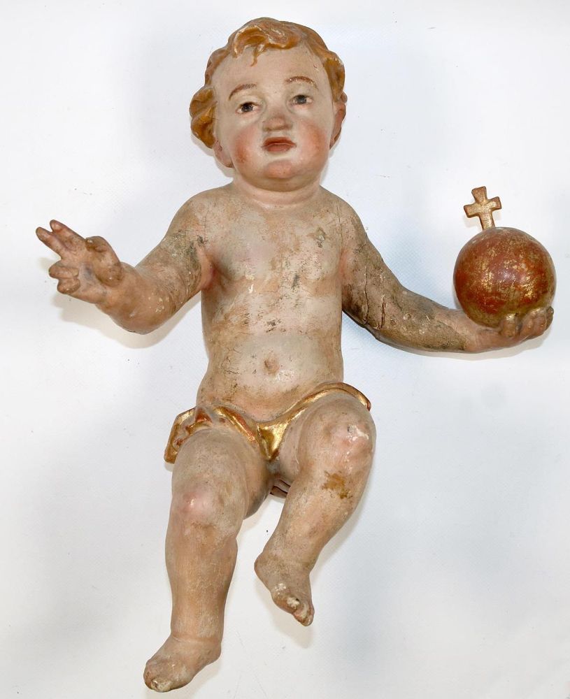 Große Abbildung Nr.1: 137-2550 Christuskind mit Reichsapfel.: (Volkskunst, Religiöse Volkskunst)