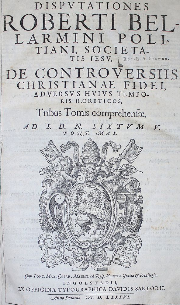 Große Abbildung Nr.1: 137-26 Bellarmino,R.: (Alte Drucke, Handschriften und Theologie)