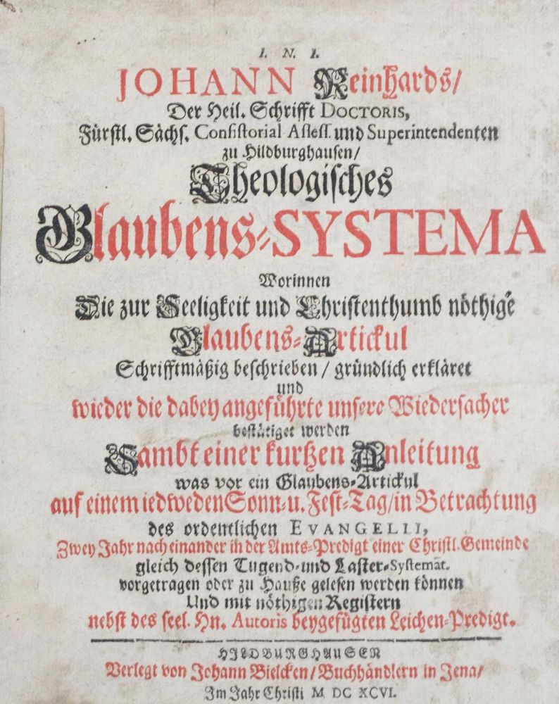 Große Abbildung Nr.1: 137-281 Reinhard,J.: (Alte Drucke, Handschriften und Theologie)