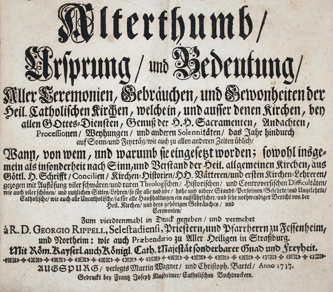 Große Abbildung Nr.1: 137-284 Rippel,A.G.: (Alte Drucke, Handschriften und Theologie)