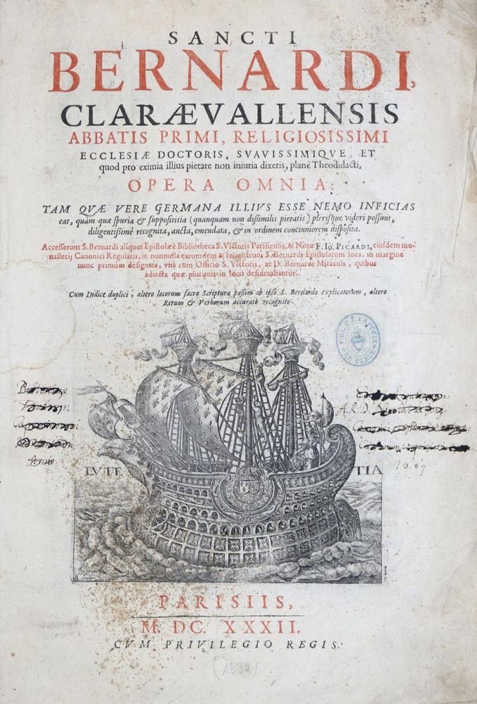 Große Abbildung Nr.1: 137-29 Bernardus Claravallensis.: (Alte Drucke, Handschriften und Theologie)