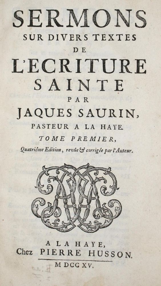 Große Abbildung Nr.1: 137-296 Saurin,J.: (Alte Drucke, Handschriften und Theologie)