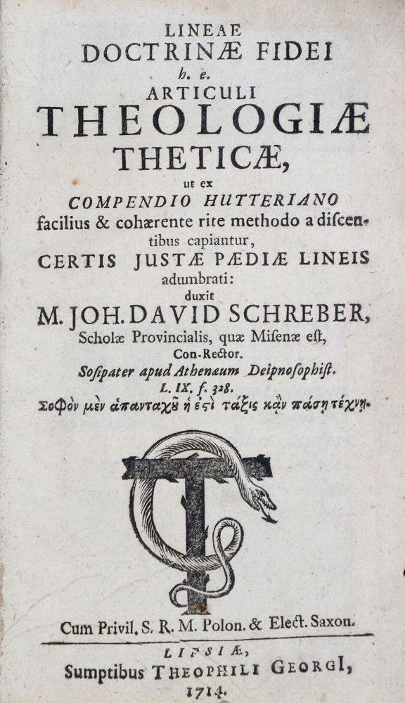 Große Abbildung Nr.1: 137-301 Schreber,J.D.: (Alte Drucke, Handschriften und Theologie)