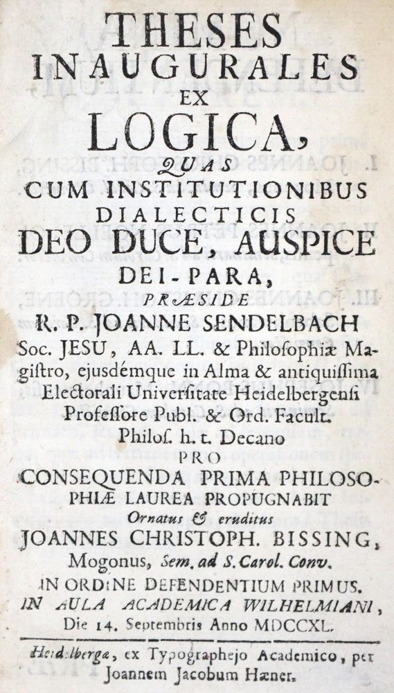 Große Abbildung Nr.1: 137-308 Sendelbach,J.: (Alte Drucke, Handschriften und Theologie)