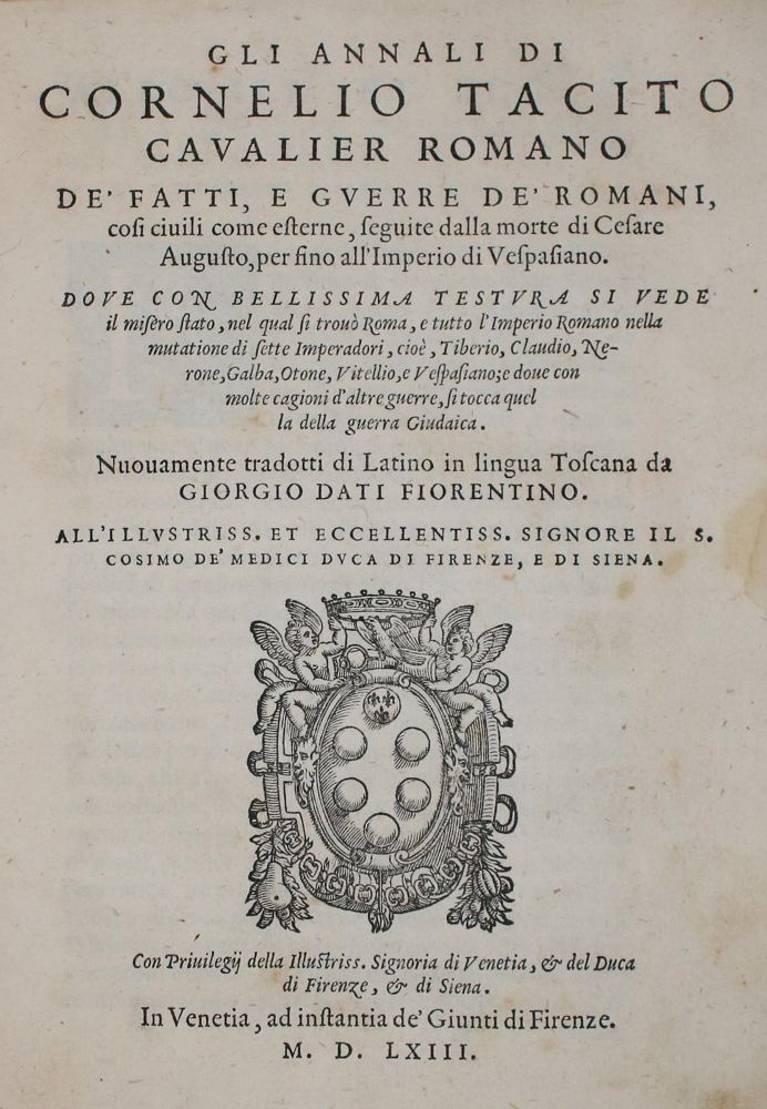 Große Abbildung Nr.1: 137-320 Tacitus,C: (Alte Drucke, Handschriften und Theologie)