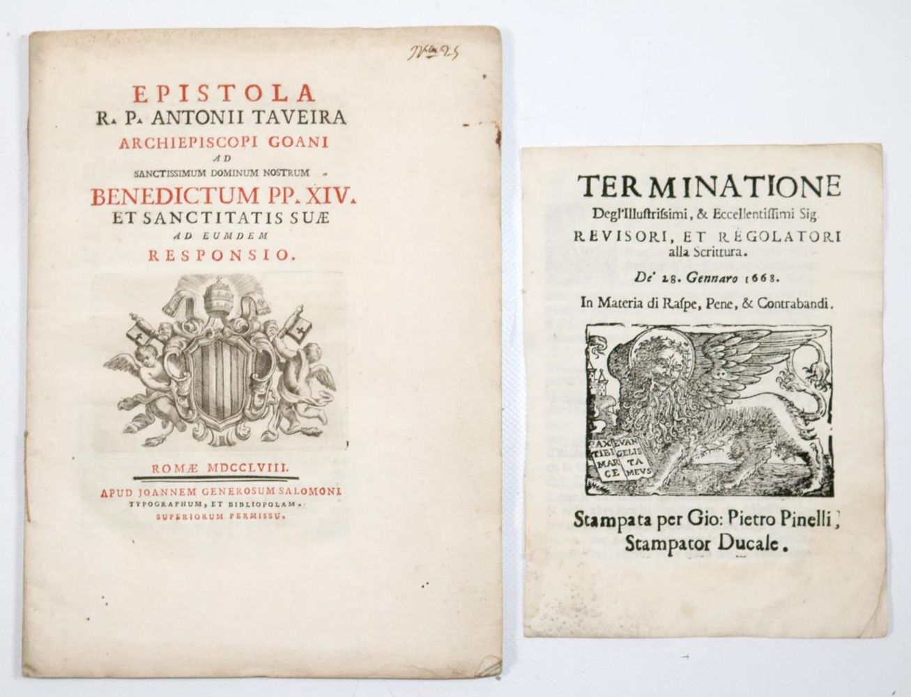 Große Abbildung Nr.1: 137-321 Taveira,A.: (Alte Drucke, Handschriften und Theologie)
