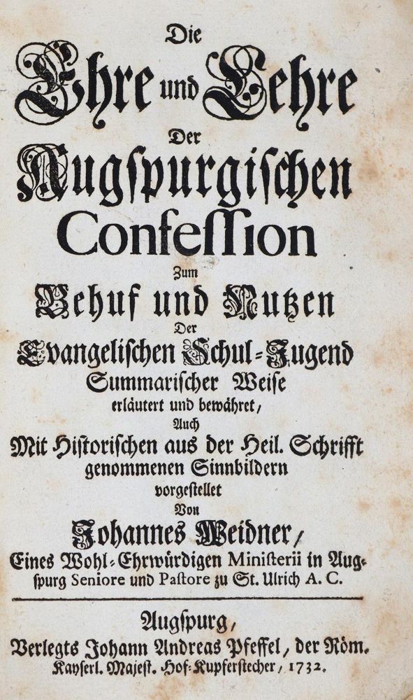 Große Abbildung Nr.1: 137-336 Weidner,J.: (Alte Drucke, Handschriften und Theologie)