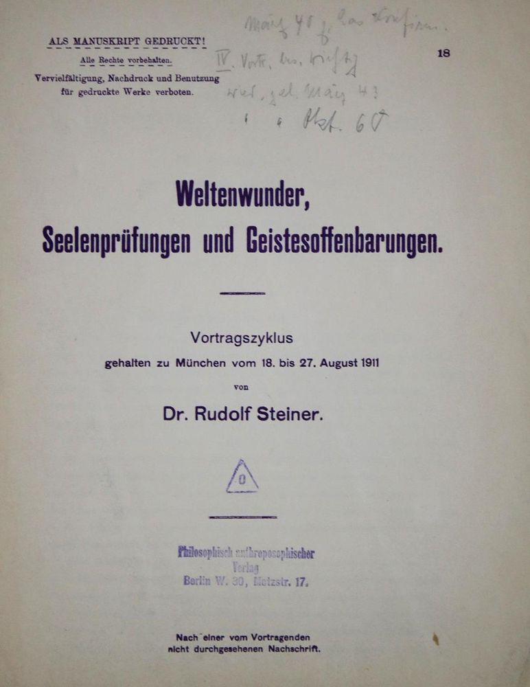 Große Abbildung Nr.1: 137-367 Steiner, Rud.: (Anthroposophie)
