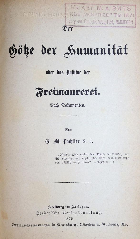Große Abbildung Nr.1: 137-375 Eckert,E.E.: (Freimaurerei)