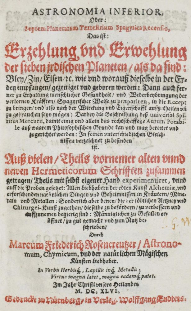 Große Abbildung Nr.1: 137-380 Rosencreutzer,M.F. (d.i. F.Ritter).: (Freimaurerei)