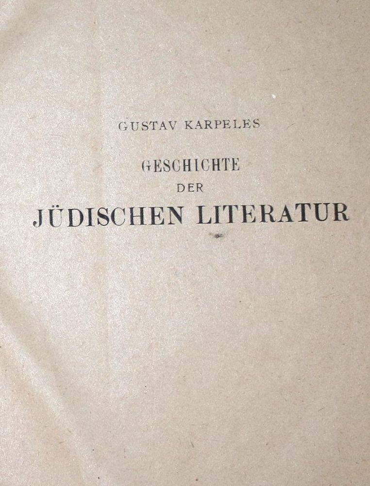 Große Abbildung Nr.1: 137-403 Karpeles,G.: (Judaica)