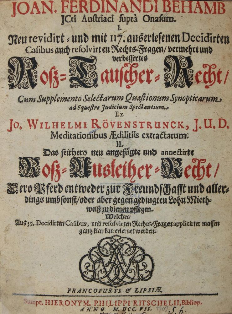 Große Abbildung Nr.1: 137-409 Behamb,J.F.: (Juridica und Kriminologie)