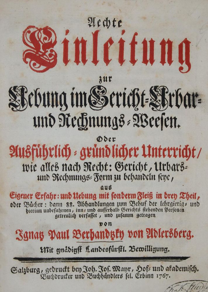 Große Abbildung Nr.1: 137-410 Berhandtsky von Adlersberg,I.P.: (Juridica und Kriminologie)