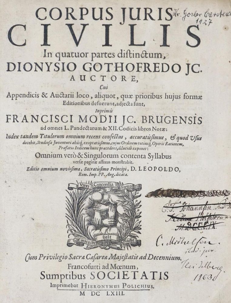 Große Abbildung Nr.2: 137-417 Gothofredus,D. (Hrsg.).: (Juridica und Kriminologie)