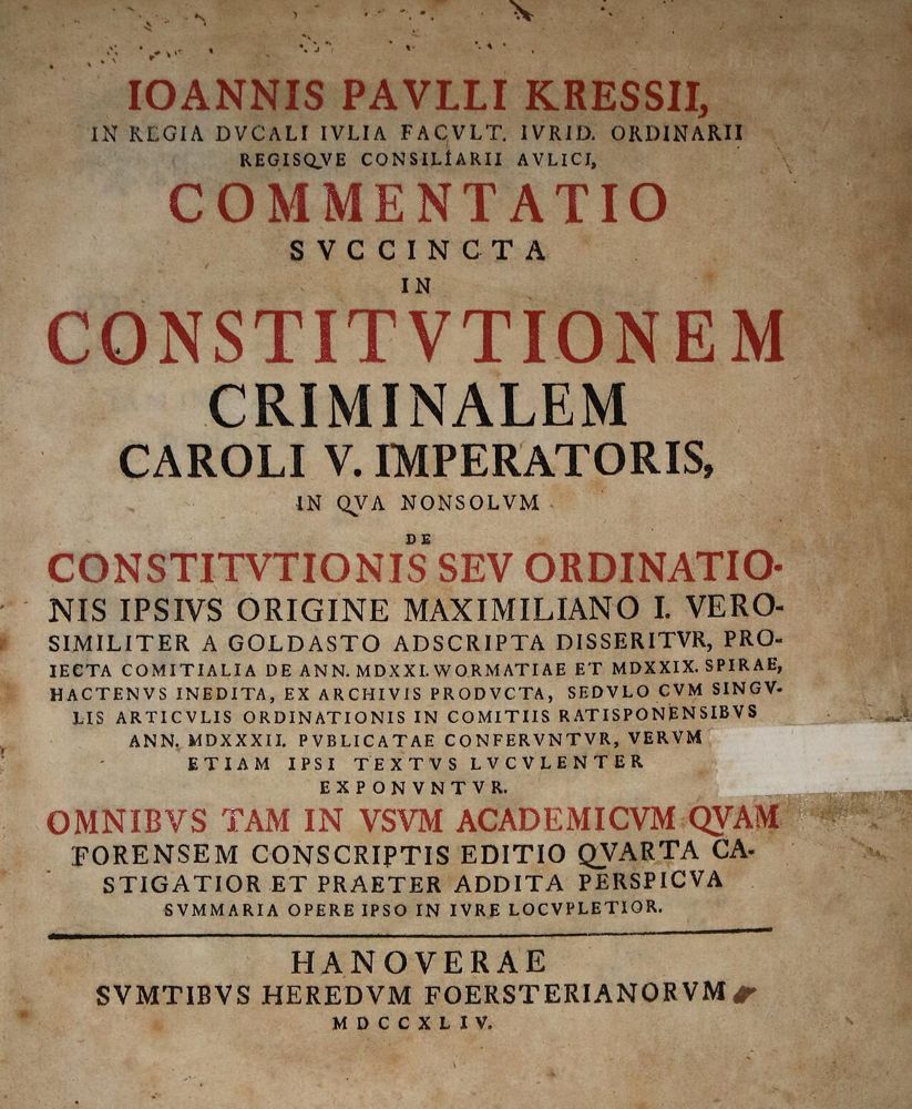 Große Abbildung Nr.1: 137-421 Kress,J.P.: (Juridica und Kriminologie)
