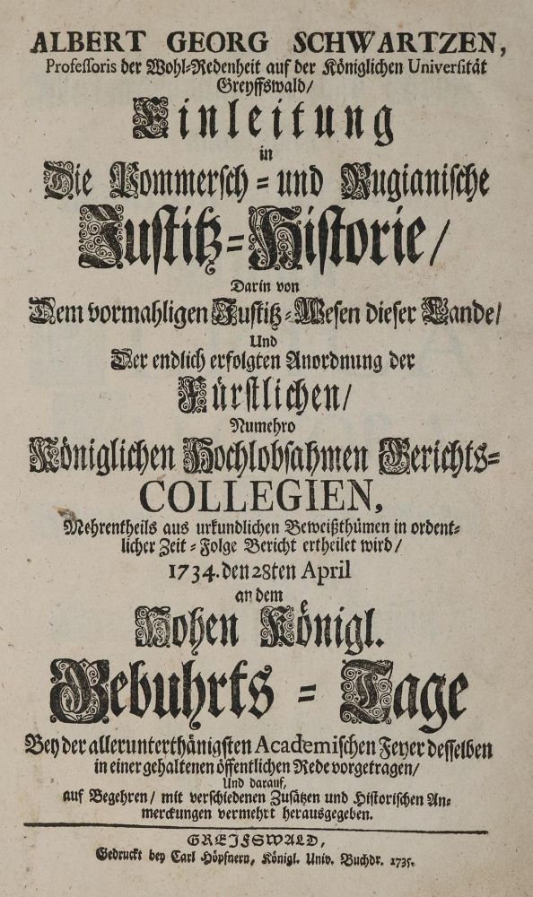 Große Abbildung Nr.1: 137-426 Balthasar,A.v.: (Juridica und Kriminologie, Pommern)