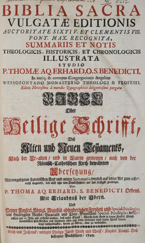 Große Abbildung Nr.3: 137-48 Biblia latino-germanica.: (Bibeln)