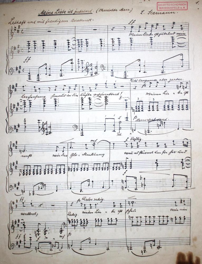 Große Abbildung Nr.1: 137-498 Sammlung: (Musik, Handschriften)