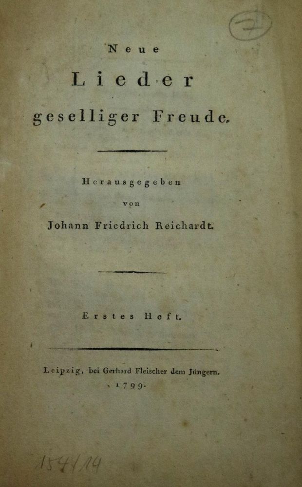 Große Abbildung Nr.1: 137-501 Reichardt,J.F. (Hrsg.).: (Musik)