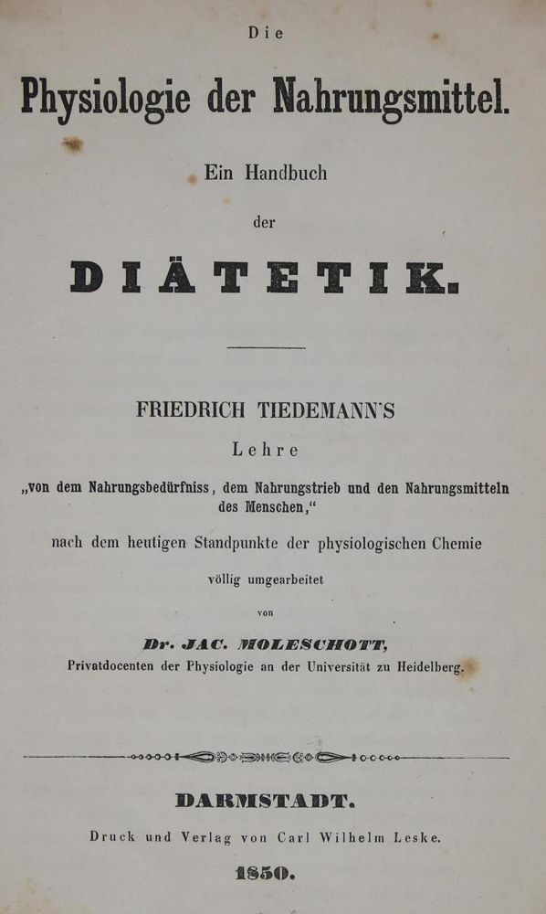 Große Abbildung Nr.1: 137-580 Tiedemann,F.: (Küche und Haushalt, Diätetik)