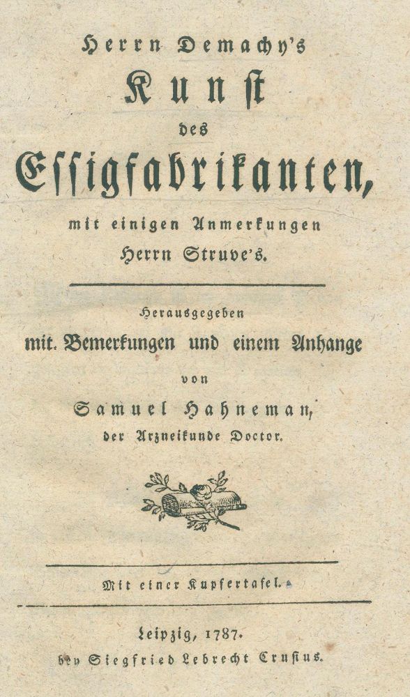 Große Abbildung Nr.1: 137-581 Demachy,(J.F.).: (Küche und Haushalt, Essig)