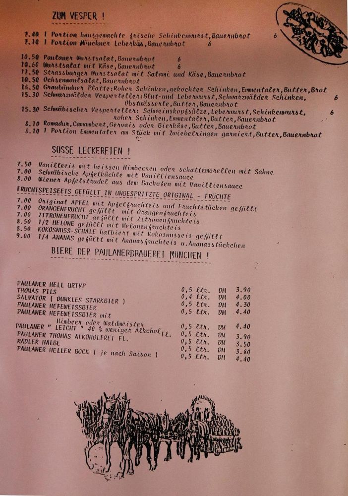Große Abbildung Nr.1: 137-587 Speisekarten.: (Küche und Haushalt, Gaststätten-Hotellerie)