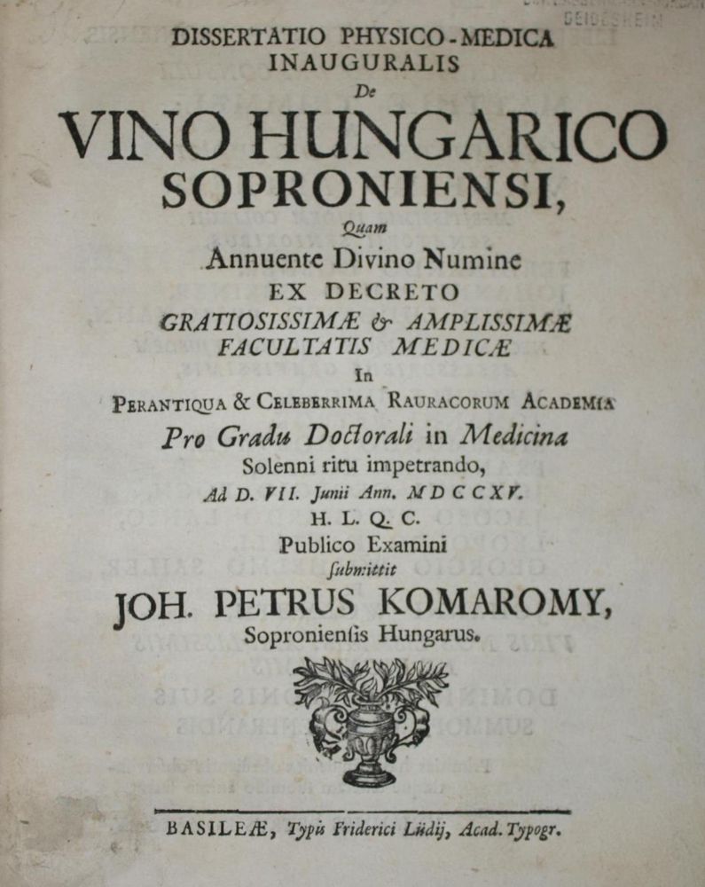 Große Abbildung Nr.1: 137-592 Komaromy,J.P.: (Küche und Haushalt, Getränke, Wein)