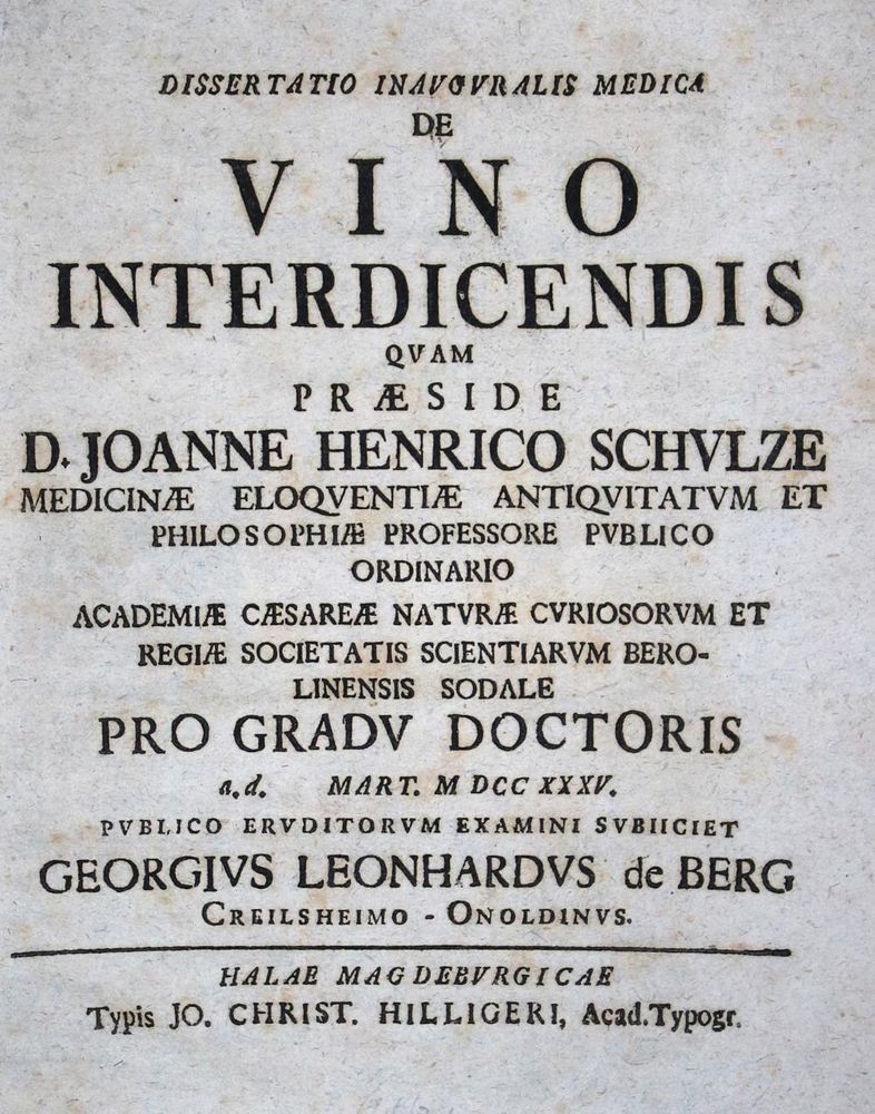 Große Abbildung Nr.1: 137-596 Schulze,J.H.: (Küche und Haushalt, Getränke, Wein)
